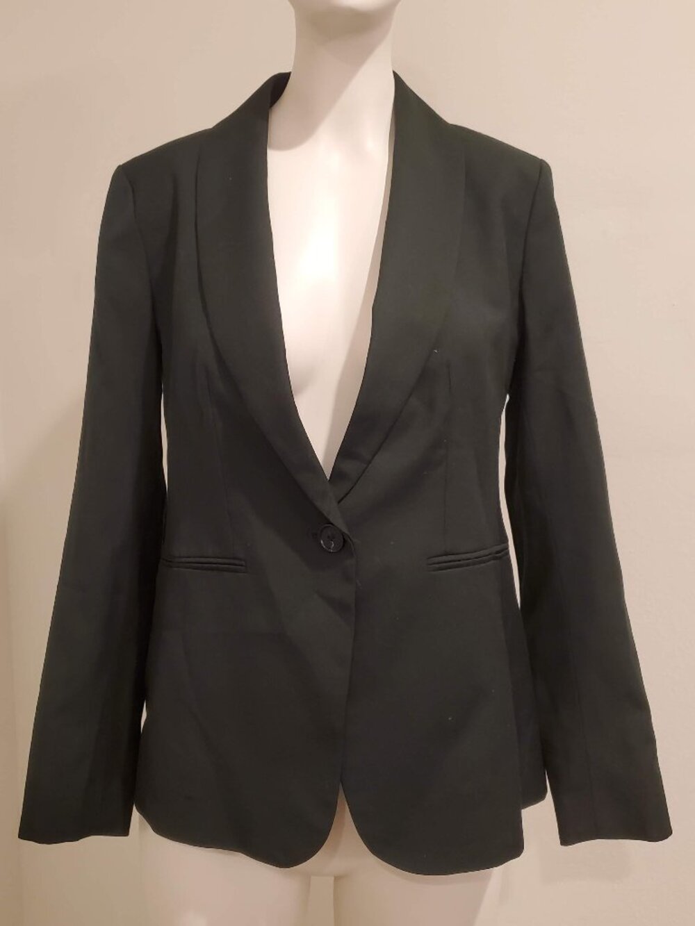Ann Taylor Petite NWOT Olive Green Wool Blend One Button Blazer Suit Jacket 0P